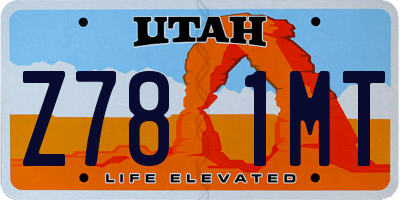 UT license plate Z781MT