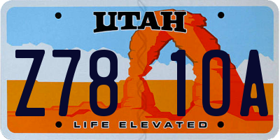 UT license plate Z781OA