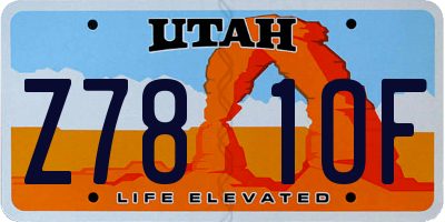 UT license plate Z781OF