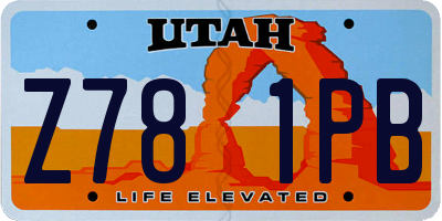 UT license plate Z781PB