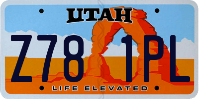 UT license plate Z781PL