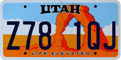UT license plate Z781QJ