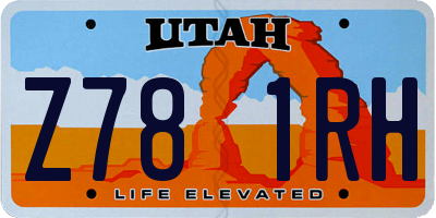 UT license plate Z781RH