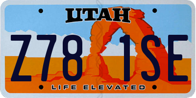 UT license plate Z781SE