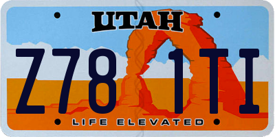 UT license plate Z781TI
