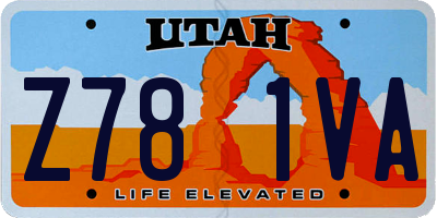UT license plate Z781VA