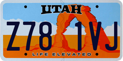 UT license plate Z781VJ