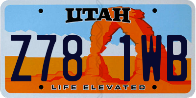 UT license plate Z781WB