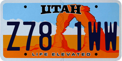 UT license plate Z781WW