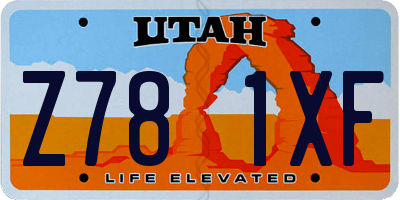 UT license plate Z781XF