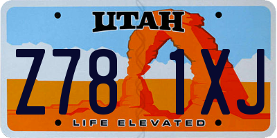 UT license plate Z781XJ
