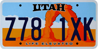 UT license plate Z781XK