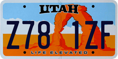 UT license plate Z781ZF