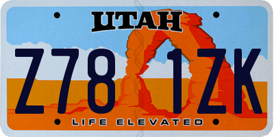 UT license plate Z781ZK