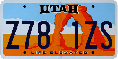UT license plate Z781ZS