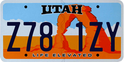UT license plate Z781ZY