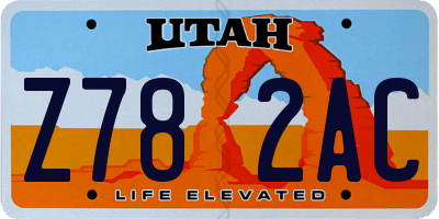 UT license plate Z782AC