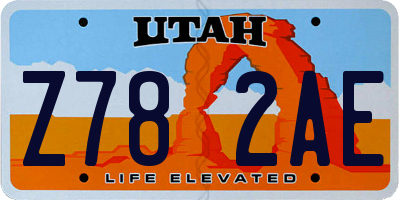 UT license plate Z782AE