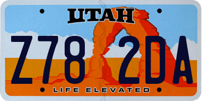 UT license plate Z782DA