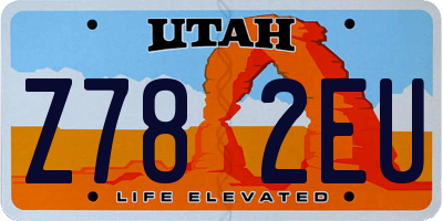 UT license plate Z782EU