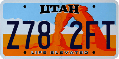 UT license plate Z782FT