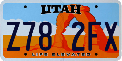 UT license plate Z782FX