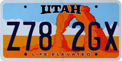UT license plate Z782GX