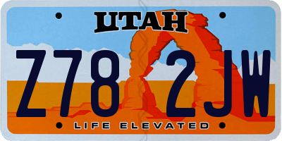 UT license plate Z782JW