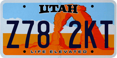 UT license plate Z782KT