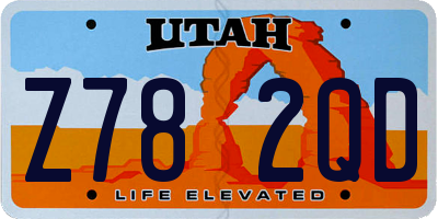 UT license plate Z782QD