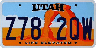 UT license plate Z782QW