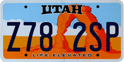 UT license plate Z782SP