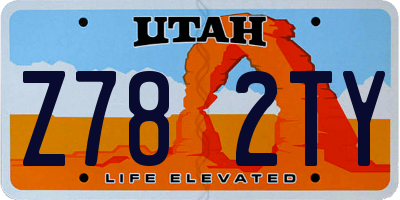 UT license plate Z782TY