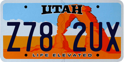 UT license plate Z782UX