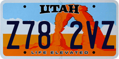 UT license plate Z782VZ