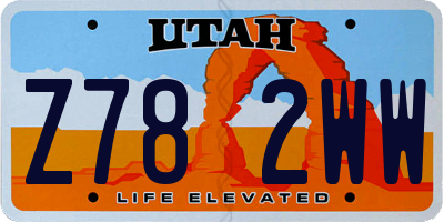 UT license plate Z782WW