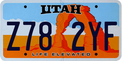 UT license plate Z782YF