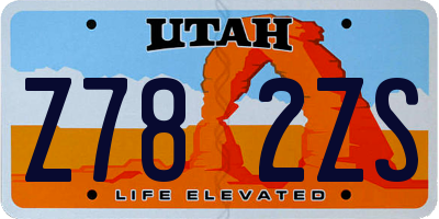 UT license plate Z782ZS