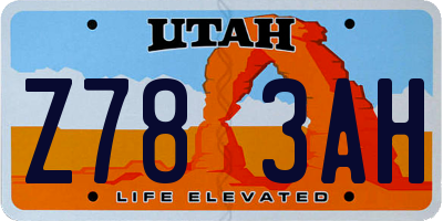 UT license plate Z783AH