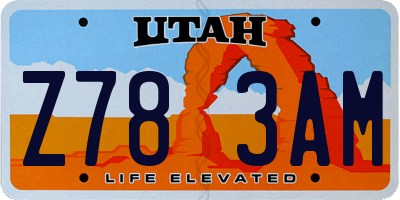 UT license plate Z783AM