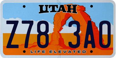 UT license plate Z783AO