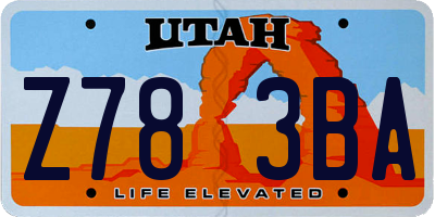 UT license plate Z783BA