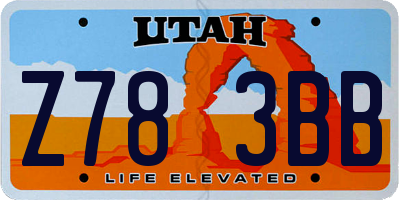 UT license plate Z783BB