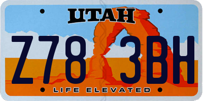 UT license plate Z783BH