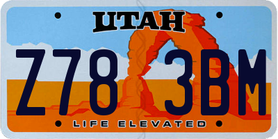 UT license plate Z783BM