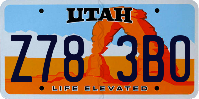UT license plate Z783BO
