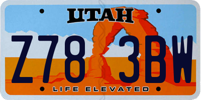 UT license plate Z783BW