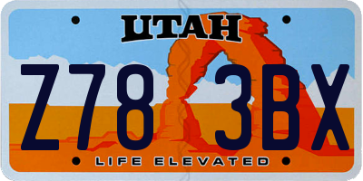 UT license plate Z783BX