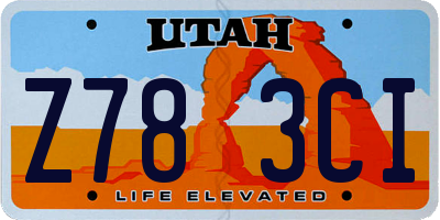 UT license plate Z783CI