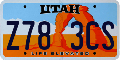 UT license plate Z783CS